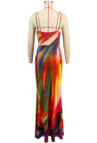 African Women Casual Sleeveless Printed Maxi Dress