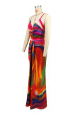 African Women Casual Sleeveless Printed Maxi Dress