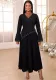 Beaded V-Neck Bell Bottom Sleeve A-Line Pleated Formal Party Dress