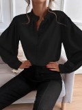 Women's Shirt Spring Elegant Solid Color Long Sleeve Button Loose Women's Top