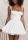 Summer Women's Sexy Strap Lace-Up Fishbone A-Line Short Dress