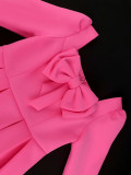 Fashion Chic Square Neck Dress Bow A-Line Formal Party Dress