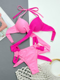 Women Bikini Solid Sexy Swimwear Two Pieces