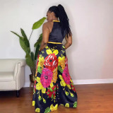 Women Printed Sleeveless Wide Leg Jumpsuit