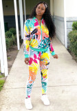 Women Floral Print Top and Pant Sports Two-piece Set