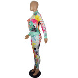 Women Floral Print Top and Pant Sports Two-piece Set