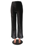 Women Casual Solid Wide-leg Pants