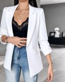 Women Autumn and Winter Long Sleeve Solid Blazer