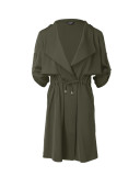 Women Fall/Winter Loose Solid Maxi Windbreaker Coat