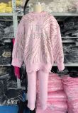 Women Casual Knitting Loose Ragged Sweater Pants Two-piece Set