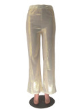 Women Casual Solid Wide-leg Pants