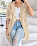 Women Fall/Winter Loose Solid Maxi Windbreaker Coat