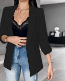 Women Autumn and Winter Long Sleeve Solid Blazer