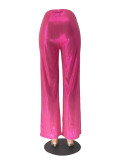 Women Casual Solid Wide-leg Pants