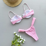 Sexy Bikini Stripes Two Pieces Women's Swimsuits