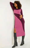 Women's Autumn Winter Fashion Long Sleeve Slit Casual Long Dress