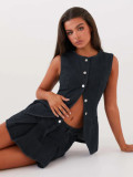 Summer Fashion Casual Sleeveless Denim Vest High Waist Short Skirt Women's Two Piece Set