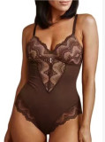 Women Summer Lace Bodysuit Sexy V-neck Shaper Bodysuit