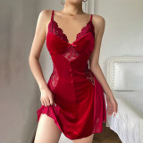 Women sexy velvet temptation nightdress Sexy Lingerie