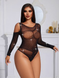 Women Hollow Beaded Bodysuit Sexy Lingerie