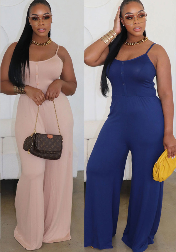 Women Sexy Solid Strap Jumpsuit