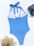 Women snake print bikini print Lace-Up One-piece Swimwear