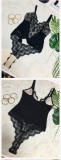 Women Summer Lace Bodysuit Sexy V-neck Shaper Bodysuit