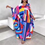 Plus Size Women Summer Sexy Print Loose Dress