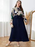 Autumn Plus Size Fashion Long Skirt Chic Elegant Women's Pleated Skirt