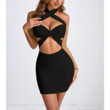 Women's Summer Hollow Halter Neck Sexy Bodycon Dress