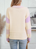 Women's Striped Turndown Collar Sweater Autumn And Winter Fashion Loose Long Sleeve Knitting Shirt