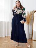 Autumn Plus Size Fashion Long Skirt Chic Elegant Women's Pleated Skirt