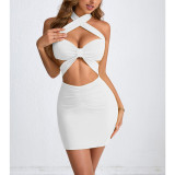 Women's Summer Hollow Halter Neck Sexy Bodycon Dress