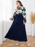 Autumn Plus Size Fashion Long Skirt Chic Elegant Women's Pleated Skirt