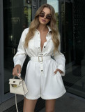 Women Fall Solid Style Long Sleeve Jumpsuits