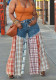 Women Casual Patchwork Denim Wide Leg Pants
