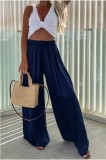 women Autumn pocket wide leg loose Casual fashion pants