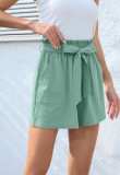 Women's ruffled tie waist summer shorts with pockets