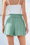 Women's ruffled tie waist summer shorts with pockets