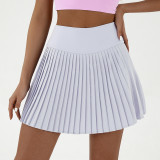 Pleated skirt yoga high waist tennis skirt solid color badminton golf short skirt