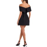 Women Belt Off Shoulder Party Dress