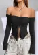 Women Two-Wear Ruffle Edge Bell Bottom Sleeve Sexy Off-shoulder Top