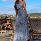 Women Halter Neck Flower Backless Bohemian Sexy Beach Maxi Dress