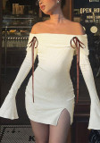 Women Fall Sexy Off Shoulder Slit Dress