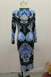 Women Fall Bohemian V-neck Sexy Maxi Dress