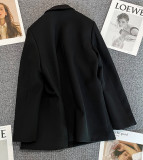 Women Solid Long Sleeve Blazer Jacket