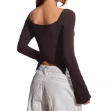 Women Two-Wear Ruffle Edge Bell Bottom Sleeve Sexy Off-shoulder Top