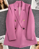 Women Solid Long Sleeve Blazer Jacket