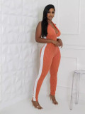 Women Zipper Sleeveless Jumpsuit