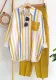 Women Striped Casual Long Sleeve Top and Long Pants Two-piece Set